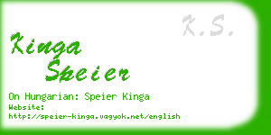 kinga speier business card